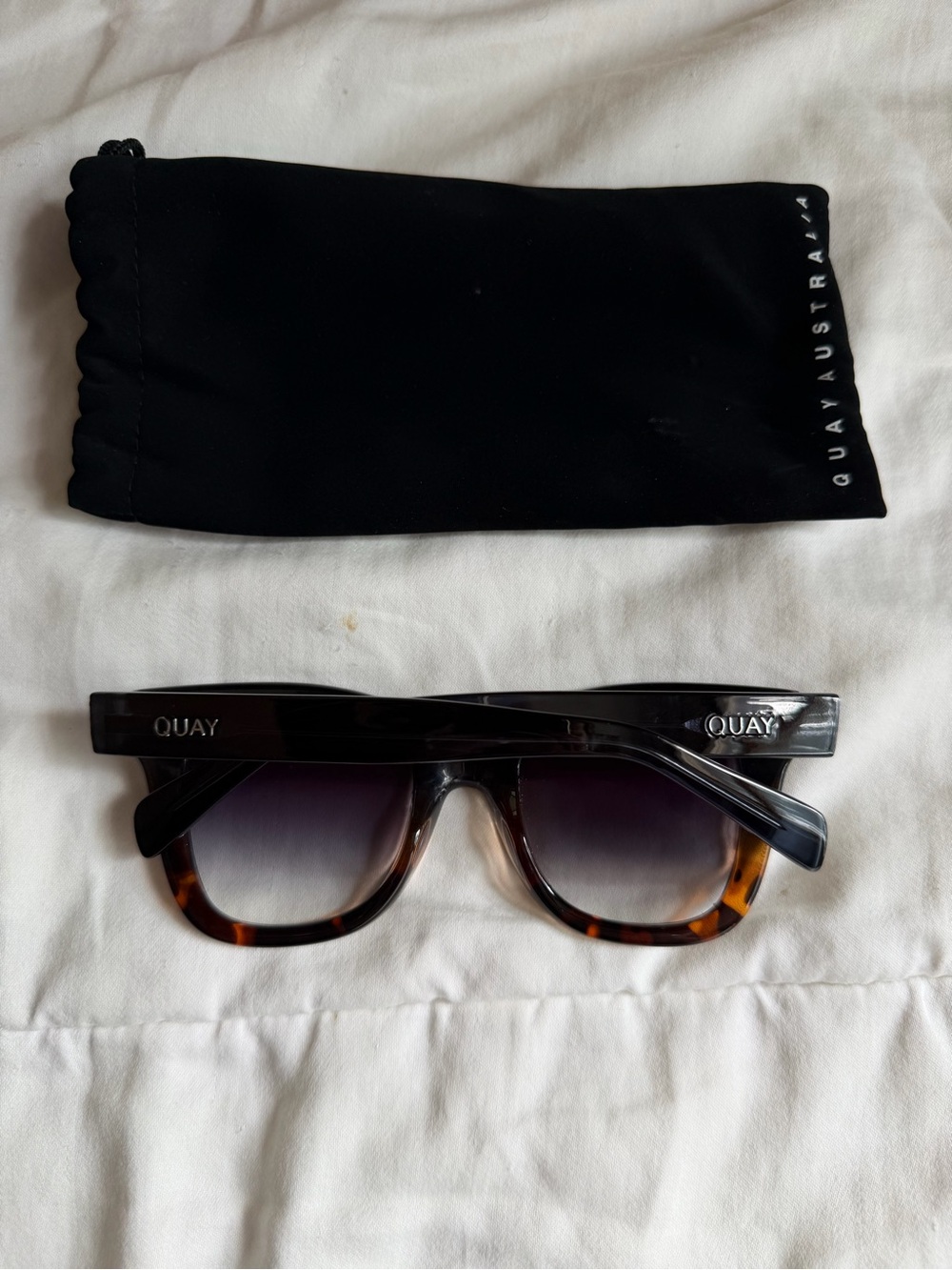 Quay australia after hours 125 black tortoise fade square winged sunglasses - Picture 8 of 9